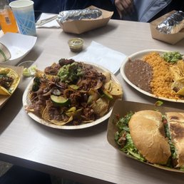 Vegan torta, Tacos, nacho, a potatoes tacos plate.