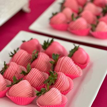YA Cakes And Catering - strawberries on plates - Caterers Near Me