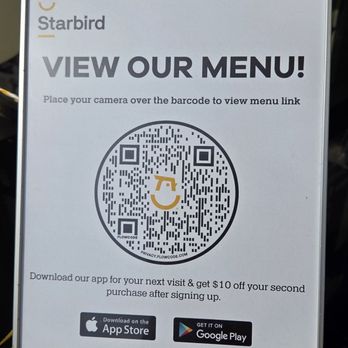 Starbird Chicken - QR Code for the Menu  06-25-2025 - Chicken Shop Near Me - Torrance, California