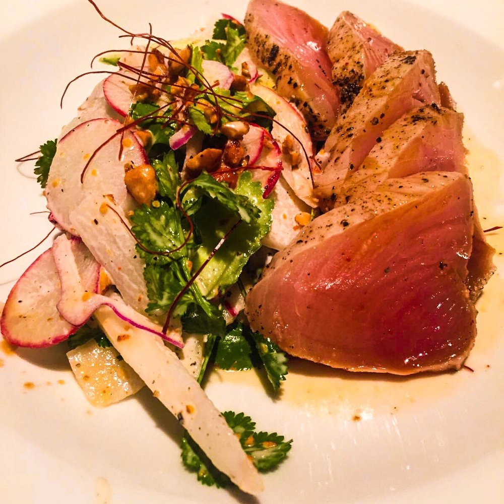 Brix & Mortar - Peppered albacore tuna tataki - Wine Bars Near Me - Vancouver, British Columbia Brix & Mortar - Peppered albacore tuna tataki - Wine Bars Near Me - Vancouver, British Columbia