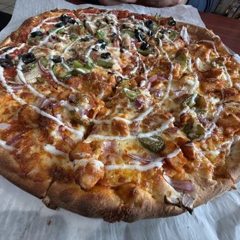 Gigi's Pizzeria - Half veggie and half buffalo chicken pizza - Pizza Near Me - Westfield, Massachusetts Gigi's Pizzeria - Half veggie and half buffalo chicken pizza - Pizza Near Me - Westfield, Massachusetts