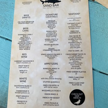 The Sand Bar - Updated menu - Bars Near Me - West Dennis, Massachusetts The Sand Bar - Updated menu - Bars Near Me - West Dennis, Massachusetts