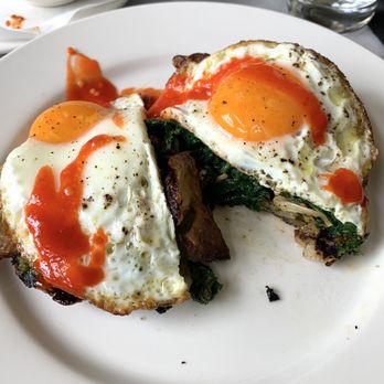 Little Dom's Seafood - Eggs Fungi ~ Eggs, roasted lions mane mushrooms, pistachio pesto, kale on grilled sourdough bread - Pizza Near Me - Carpinteria, California Little Dom's Seafood - Eggs Fungi ~ Eggs, roasted lions mane mushrooms, pistachio pesto, kale on grilled sourdough bread - Pizza Near Me - Carpinteria, California