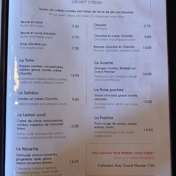 Le Billig - Dessert menu - Creperies Near Me - Quebec City, Quebec Le Billig - Dessert menu - Creperies Near Me - Quebec City, Quebec