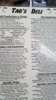Menu photo 1 Tad's Deli Virginia Beach, VA Menu photo 1 Tad's Deli Virginia Beach, VA