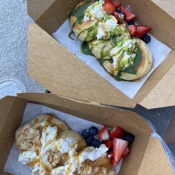 Hanabusa Cafe - Earl Grey and Sea Salt Caramel Pancake Matcha Pancake - Pancakes Near Me - Chicago, Illinois Hanabusa Cafe - Earl Grey and Sea Salt Caramel Pancake Matcha Pancake - Pancakes Near Me - Chicago, Illinois