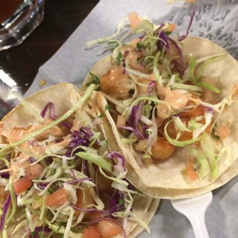 Las Islas Marias - Plate of three shrimp tacos minus the one I gobbled. - Seafood Near Me - Gardena, California