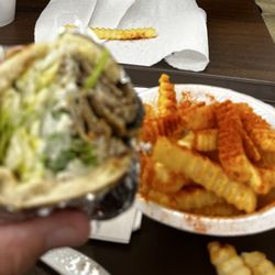 King Gyros - View of the Gyro with fries.