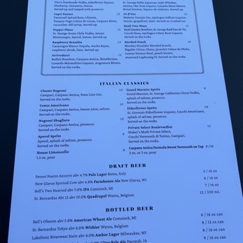 Cento - Drink menu - Italian Near Me - Madison, Wisconsin