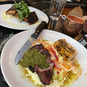 Brickhouse 40 - Flank Steak and Blackened Salmon - American Near Me - Granby, Colorado Brickhouse 40 - Flank Steak and Blackened Salmon - American Near Me - Granby, Colorado