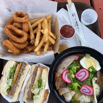 Anahola Cafe - Onion rings/fries. Taro burger. Homestead special saimin. - Cafes Near Me - Anahola, Hawaii
