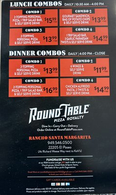 Menu photo 1 Round Table Pizza Rancho Santa Margarita, CA Menu photo 1 Round Table Pizza Rancho Santa Margarita, CA