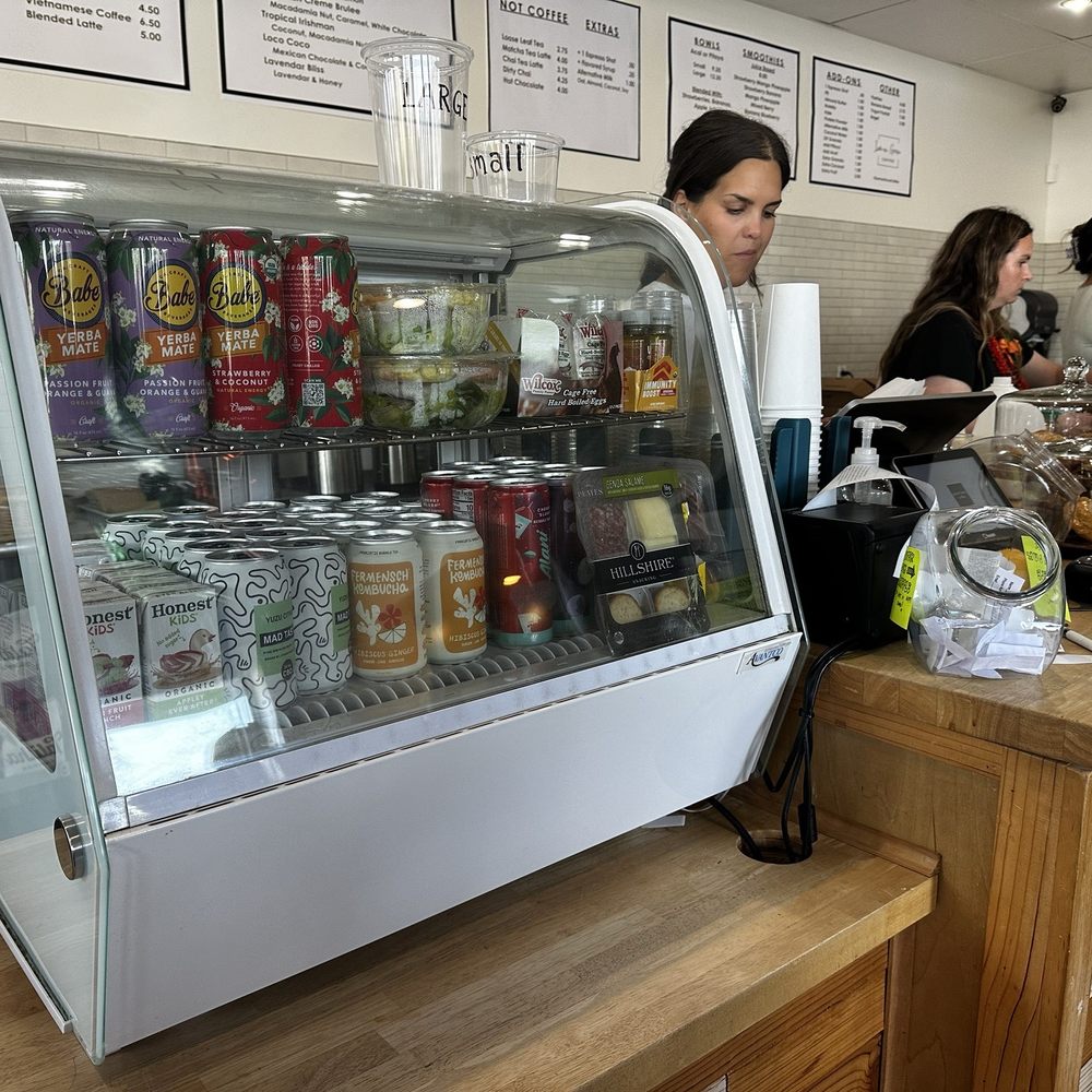 Lemon Grove Coffee - Food case with bottled drink and grab and go snacks - Coffee & Tea Near Me - Lemon Grove, California Lemon Grove Coffee - Food case with bottled drink and grab and go snacks - Coffee & Tea Near Me - Lemon Grove, California