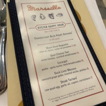 Marseille - Menu - French Near Me - New York, New York