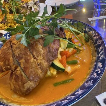 Thai Kitchen - Red curry duck- a whole duck breast fried up with veggies. Yum! - Thai Near Me - Paducah, Kentucky