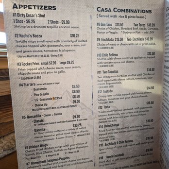 Casa Baeza Mexican Restaurant - Menu - Mexican Near Me - Truckee, California