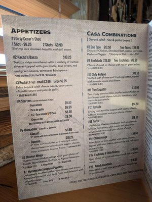 Menu photo 3 Casa Baeza Mexican Restaurant Truckee, CA