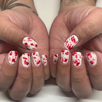 B Michelle Collective - Halloween nails! She did the splatter custom. - Nail Salons Near Me - Las Vegas, Nevada