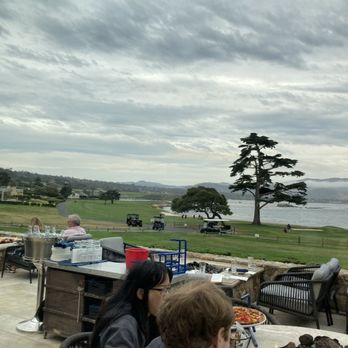 The Bench - View from my table looking at 18th hole - New American Near Me - Pebble Beach, California The Bench - View from my table looking at 18th hole - New American Near Me - Pebble Beach, California