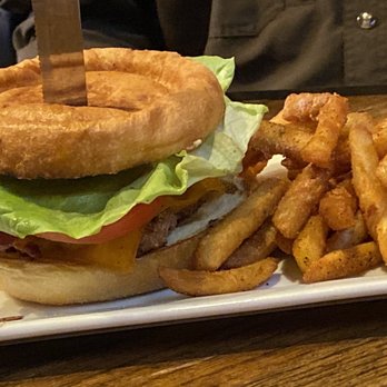 Foundry Public House - Petite Foundry Burger with Fries - American Near Me - Edwardsville, Illinois Foundry Public House - Petite Foundry Burger with Fries - American Near Me - Edwardsville, Illinois