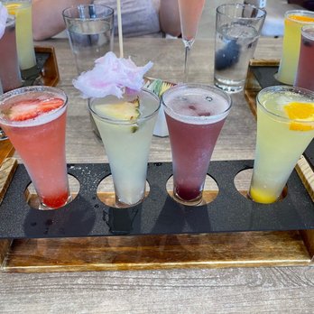 Hash Kitchen - Mimosa flight with cotton candy glitter bomb - Breakfast & Brunch Near Me - Scottsdale, Arizona