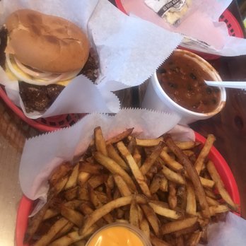 The Region - Handcrafted Hamburgers - Single patty, side chili and large cheese fry - Burgers Near Me - Chicago, Illinois