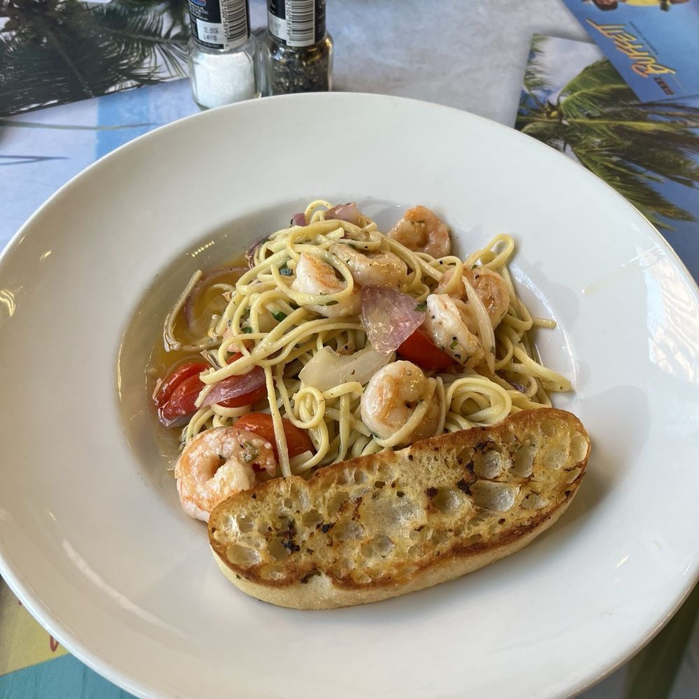 Grilled shrimp pasta
