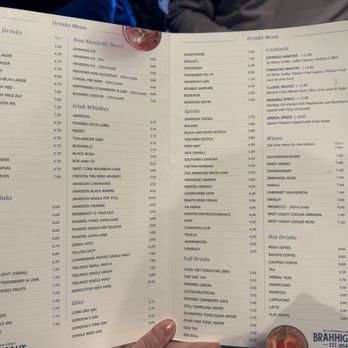 Brannigans - Alcohol Menu - Pubs Near Me - Dublin, D
