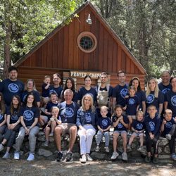 Forest Home - Family picture in front of the prayer chapel. Grandkids from 5 weeks to 16 years old.