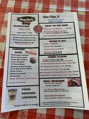 Menu photo 1 Sharko's BBQ Glen Ellyn, IL Menu photo 1 Sharko's BBQ Glen Ellyn, IL