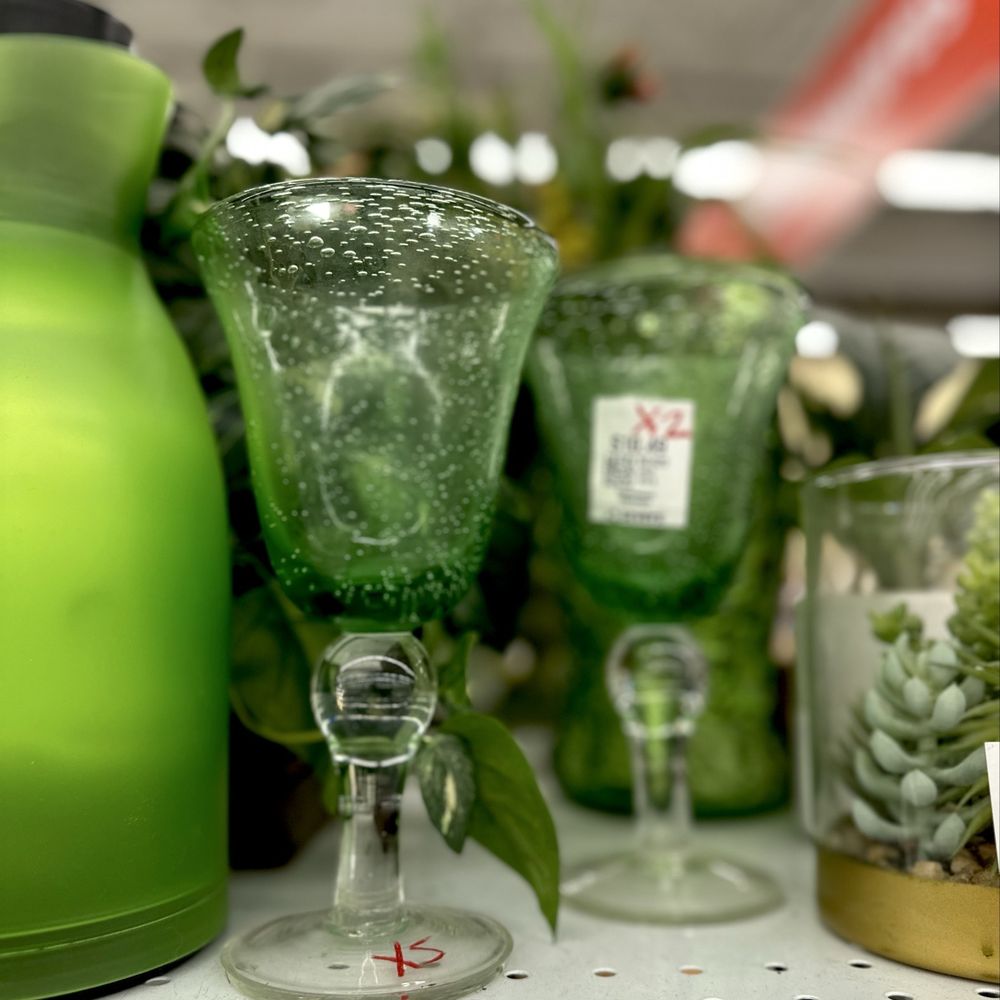 Savers - Green vintage water goblets - Thrift Stores Near Me - San Jose, California Savers - Green vintage water goblets - Thrift Stores Near Me - San Jose, California