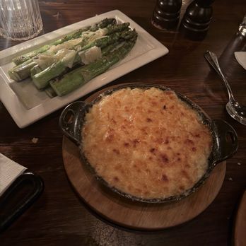 A Restaurant - Mac N Cheese and asparagus - New American Near Me - Newport Beach, California
