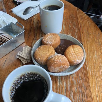 LOCAL Public Eatery Terry Ave - Cinnamon donut with black coffee - Bars Near Me - Seattle, Washington