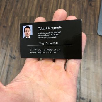 Taiga Chiropractic - Taiga' business card - Chiropractors Near Me - Santa Ana, California Taiga Chiropractic - Taiga' business card - Chiropractors Near Me - Santa Ana, California