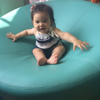 A To Z Pediatric Dentistry - Madi loves to sit in the Tiffany Blue seats in the A to Z lobby :-) - Pediatric Dentists Near Me - Atlanta, Georgia