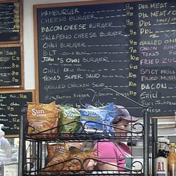 Menu behind counter