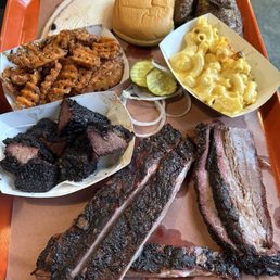 Platter with extra side and an order of burnt ends added