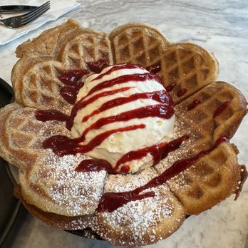 Cafe Hagen - Seasonal jam heart waffle - Coffee & Tea Near Me - Bellevue, Washington