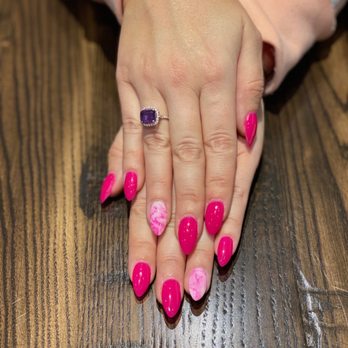 Nu Nails - LOVE my hot pink marble/tie-dye nails! - Waxing Near Me - Scottsdale, Arizona Nu Nails - LOVE my hot pink marble/tie-dye nails! - Waxing Near Me - Scottsdale, Arizona
