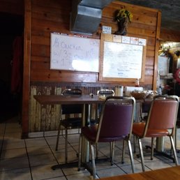 tables and chairs in a restaurant
