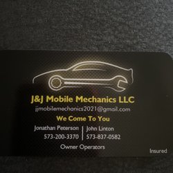 J&J Mobile Mechanics - Business card with are contact info