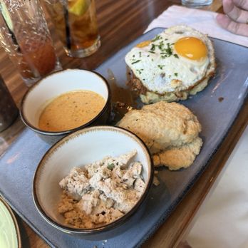 Lazy Dog Restaurant & Bar - Chicken and Biscuit Gravy with fried chicken and egg - Comfort Food Near Me - Henderson, Nevada Lazy Dog Restaurant & Bar - Chicken and Biscuit Gravy with fried chicken and egg - Comfort Food Near Me - Henderson, Nevada