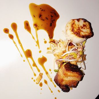 3rd Cousin - Scallop, zoo flavored salad, crispy pork - New American Near Me - San Francisco, California