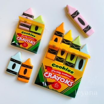 Leyana Sugar Studio - Crayon birthday cookies - Custom Cakes Near Me Leyana Sugar Studio - Crayon birthday cookies - Custom Cakes Near Me
