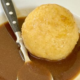 Child potato dumpling in gravy Child potato dumpling in gravy