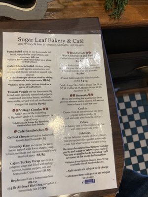 Menu photo 4 Sugar Leaf Branson, MO