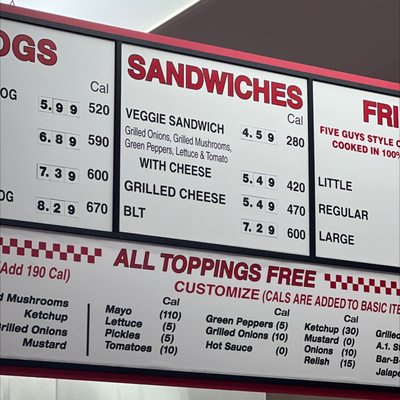 Menu photo 2 Five Guys Wilmington, NC
