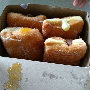Tex Drive In - Mango, chocolate and Bavarian creme malasadas - Fast Food Near Me - Honokaa, Hawaii