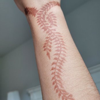 Glam India Threading & Salon - My henna after 2 days. I waited 16 hours before peeling it off. - Threading Services Near Me - Grand Prairie, Texas Glam India Threading & Salon - My henna after 2 days. I waited 16 hours before peeling it off. - Threading Services Near Me - Grand Prairie, Texas