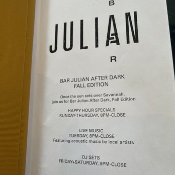 Bar Julian - Cocktail Bars Near Me - Savannah, Georgia